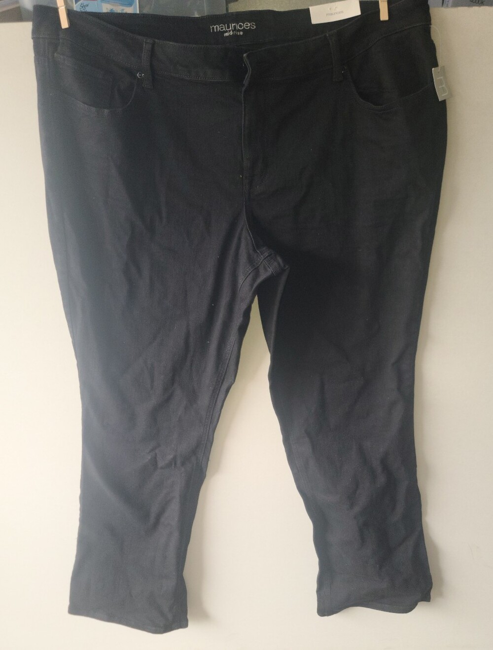Maurices Black Stretch Pants. Slim Boot Cut Mid Rise NWT